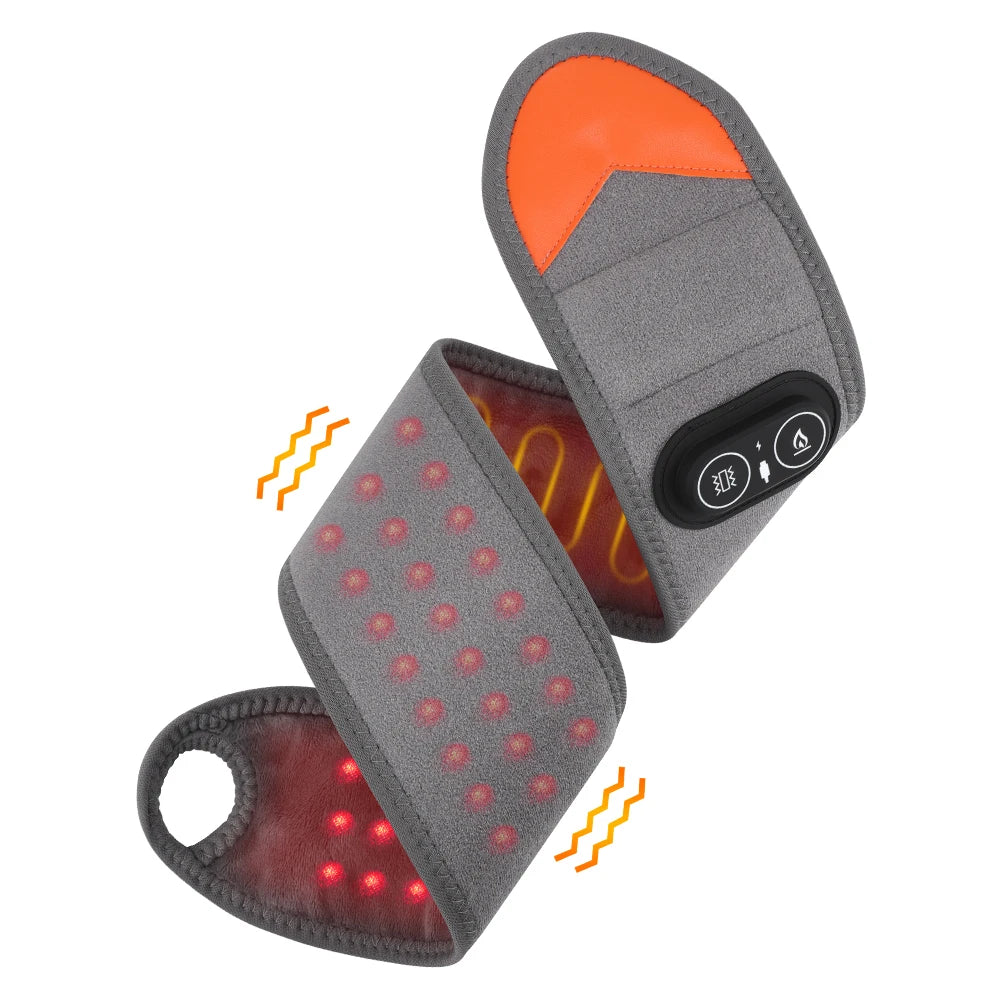 Cordless 36pcs LED Beads 660&850nm Red Light Heating Protect Belt 3 Levels Heating Vibration Hand Wrist Wrap for Leg Arm Ankle