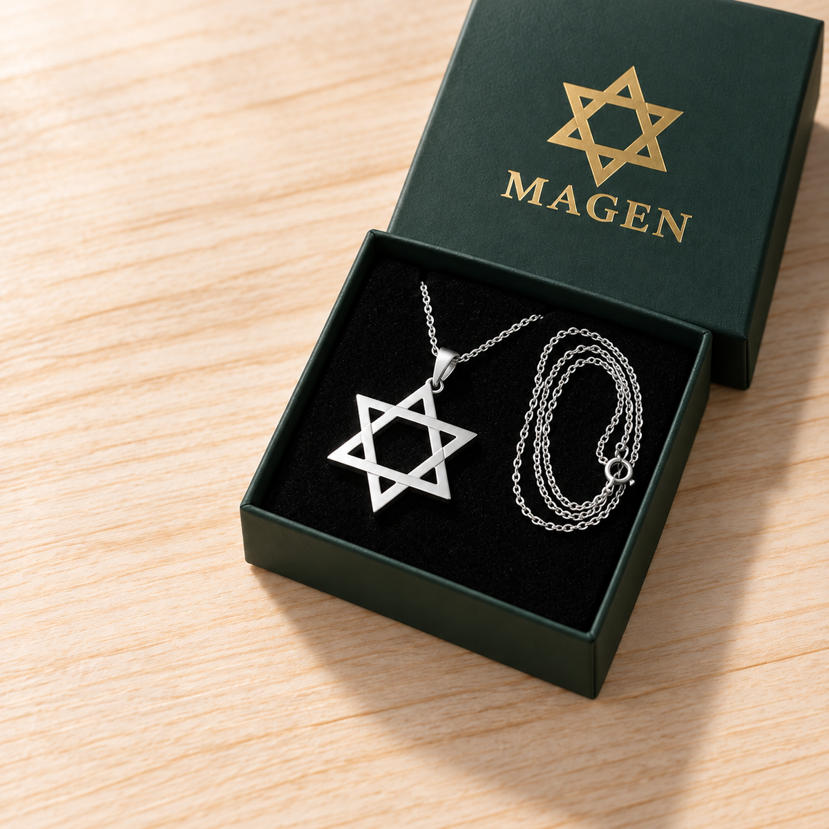 Magen — Solid Stainless Steel Star of David Necklace