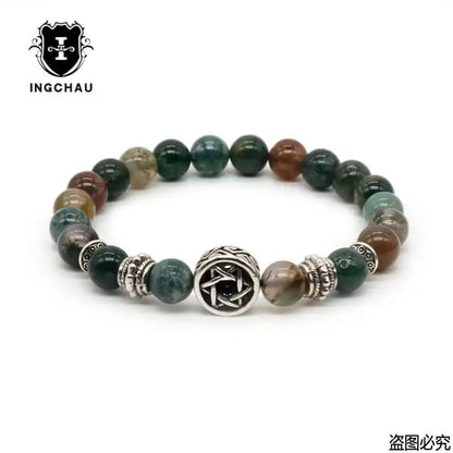Pulseras Hombre Jewish Star of David Man Bracelets For Man Lava Rock Stone Yurman David Star Bracelets Pulseras Masculina