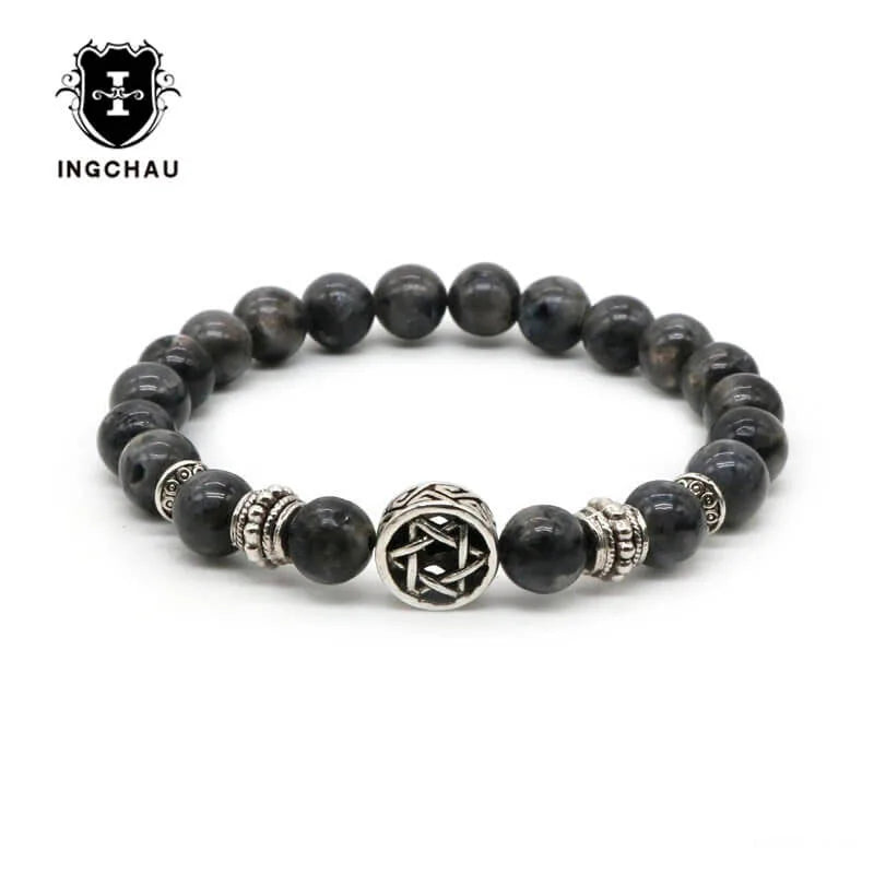 Pulseras Hombre Jewish Star of David Man Bracelets For Man Lava Rock Stone Yurman David Star Bracelets Pulseras Masculina