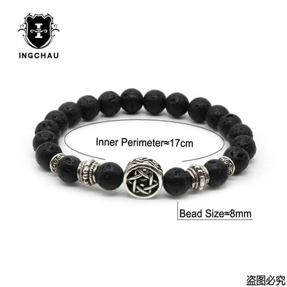 Pulseras Hombre Jewish Star of David Man Bracelets For Man Lava Rock Stone Yurman David Star Bracelets Pulseras Masculina