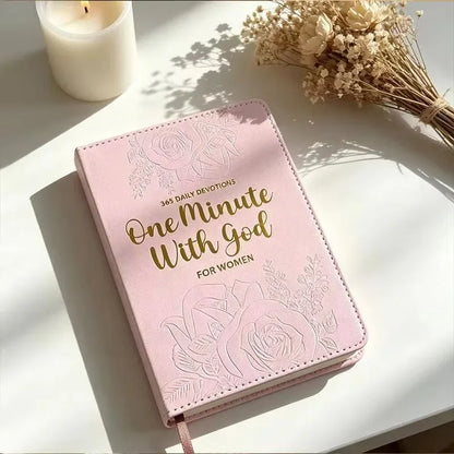 Daily Reflection Journal Set for Men Women, PU Leather Embossed Notebook, 365 Days Inspirational Diary, Portable Writing Planner