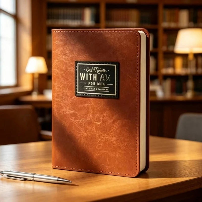 Daily Reflection Journal Set for Men Women, PU Leather Embossed Notebook, 365 Days Inspirational Diary, Portable Writing Planner