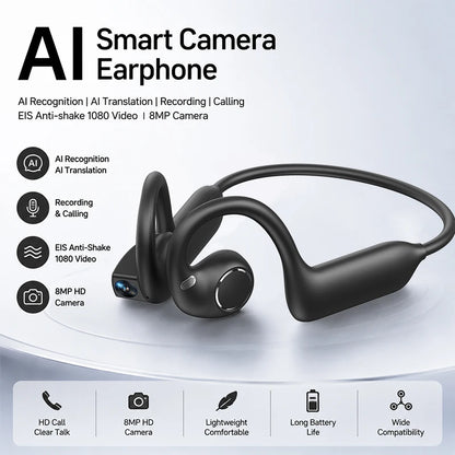 2026 New Smart Earphones Dynamic Sound Effects Music Bluetooth HD Calls 800W Smart Camera Real-time Translation Smart Earphones