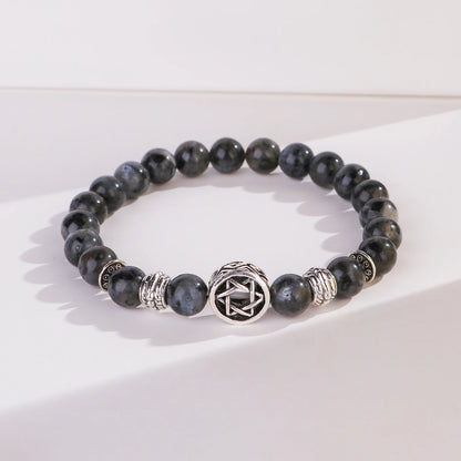 Pulseras Hombre Jewish Star of David Man Bracelets For Man Lava Rock Stone Yurman David Star Bracelets Pulseras Masculina