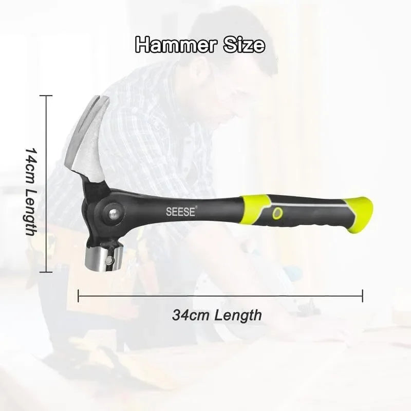 Claw Hammer Adjustable Angle Multifunctional Forging High Carbon Steel Woodworking Decoration Household Outdoor Use Fits