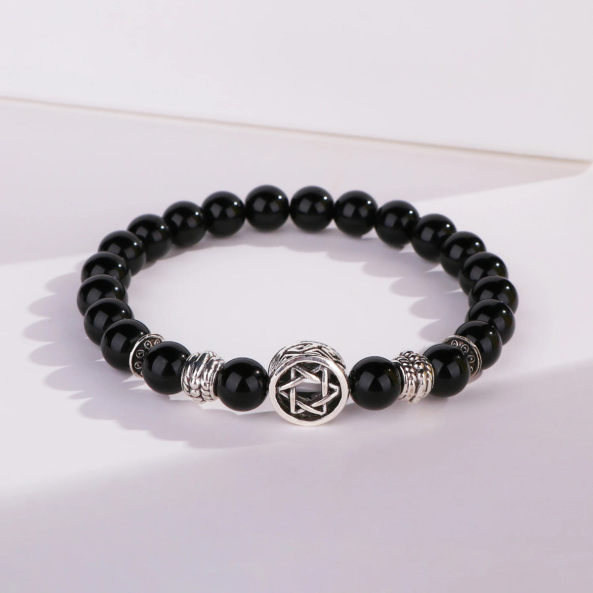 Pulseras Hombre Jewish Star of David Man Bracelets For Man Lava Rock Stone Yurman David Star Bracelets Pulseras Masculina