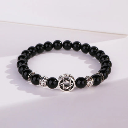 Pulseras Hombre Jewish Star of David Man Bracelets For Man Lava Rock Stone Yurman David Star Bracelets Pulseras Masculina