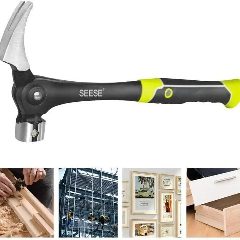Claw Hammer Adjustable Angle Multifunctional Forging High Carbon Steel Woodworking Decoration Household Outdoor Use Fits