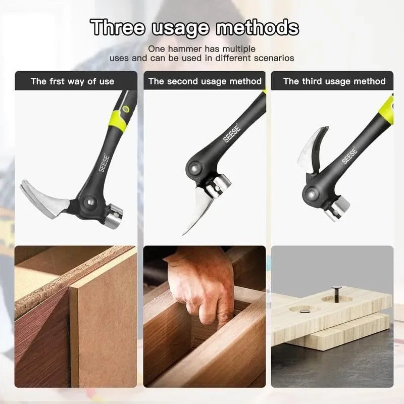 Claw Hammer Adjustable Angle Multifunctional Forging High Carbon Steel Woodworking Decoration Household Outdoor Use Fits