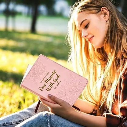 Daily Reflection Journal Set for Men Women, PU Leather Embossed Notebook, 365 Days Inspirational Diary, Portable Writing Planner
