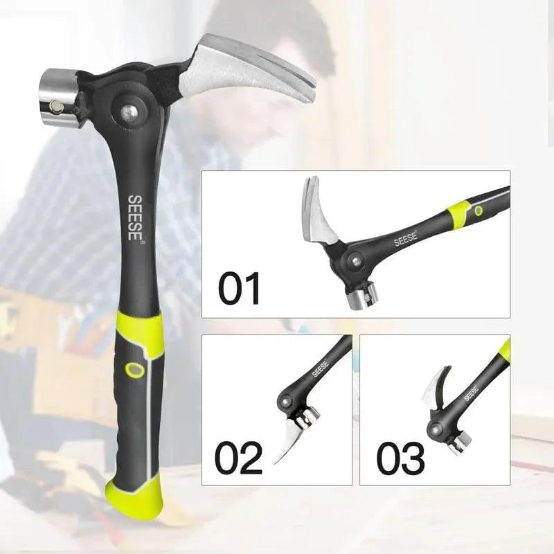 Claw Hammer Adjustable Angle Multifunctional Forging High Carbon Steel Woodworking Decoration Household Outdoor Use Fits