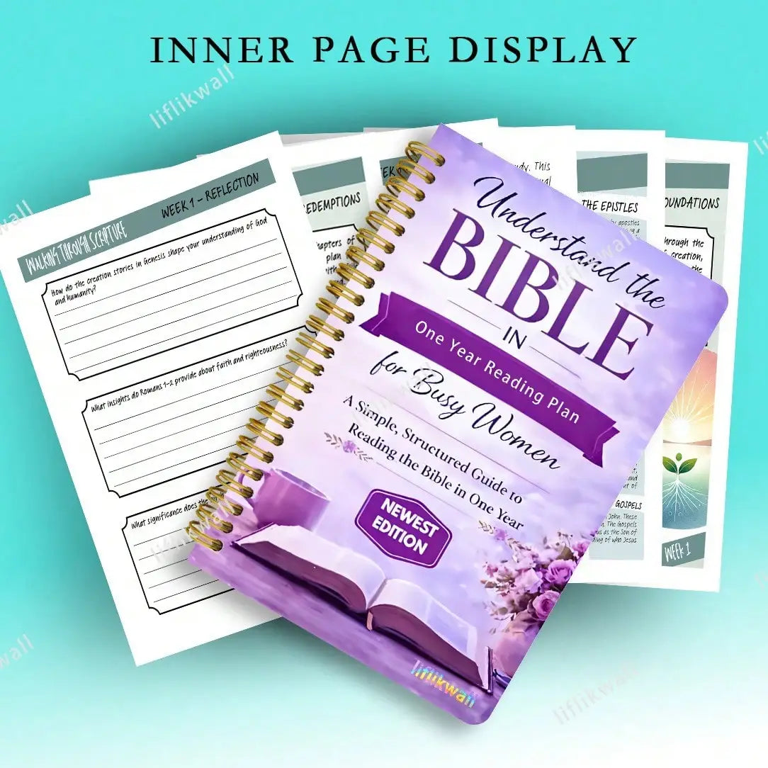 52-Week Bible Study Handbook – Spiral-Bound Devotional Notebook with Daily Prayer Guide
