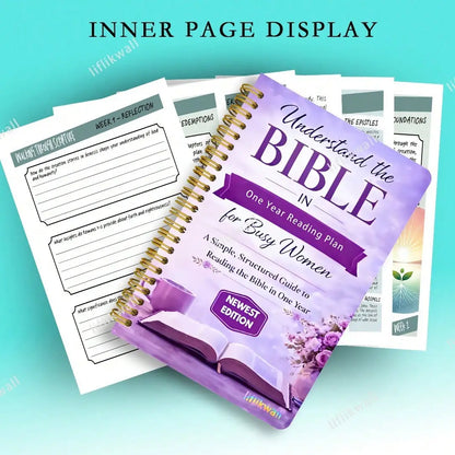52-Week Bible Study Handbook – Spiral-Bound Devotional Notebook with Daily Prayer Guide