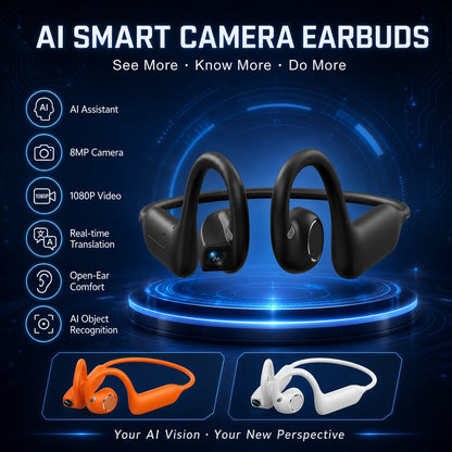 2026 New Smart Earphones Dynamic Sound Effects Music Bluetooth HD Calls 800W Smart Camera Real-time Translation Smart Earphones