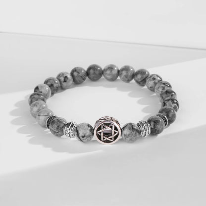 Pulseras Hombre Jewish Star of David Man Bracelets For Man Lava Rock Stone Yurman David Star Bracelets Pulseras Masculina