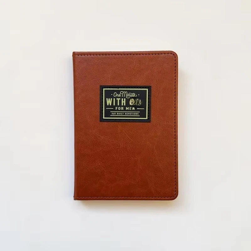 Daily Reflection Journal Set for Men Women, PU Leather Embossed Notebook, 365 Days Inspirational Diary, Portable Writing Planner